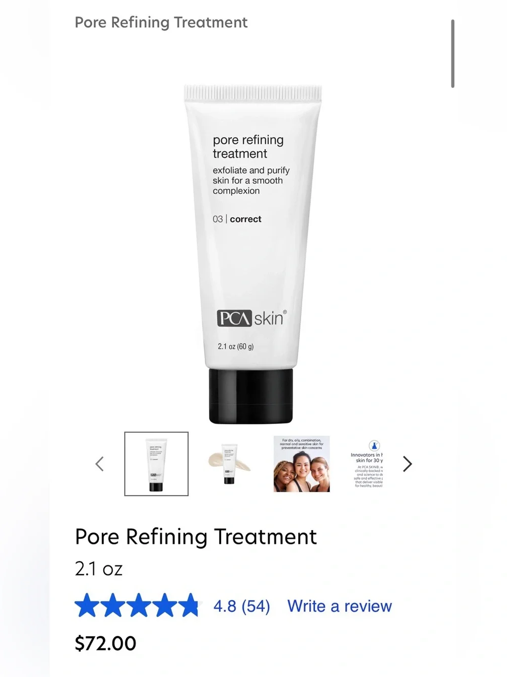 PCA Skin Pore Refining Treatment 2.1 oz